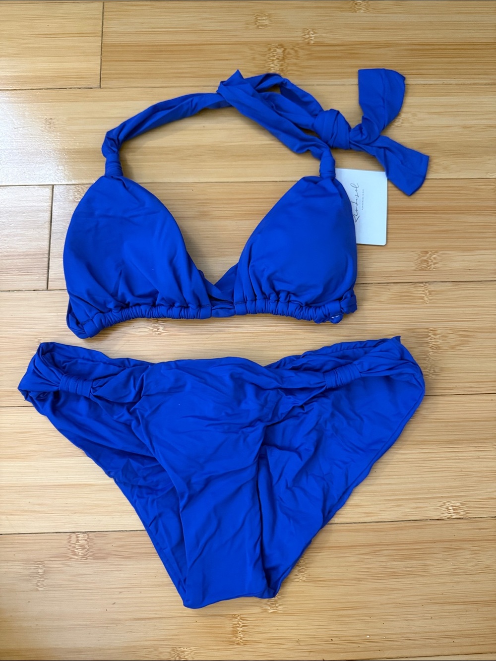Women's Royal Blue Halter Bikini Set